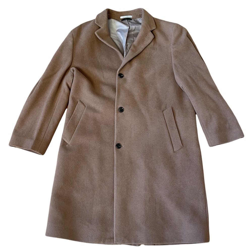 Lauren by Ralph Lauren | Brown Wool Blend Long Oversized Single Breasted Peacoat